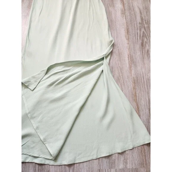 NWT Anthropologie Elyse Slip Dress Maxi Cowl Neck Sleeveless Mint Green Sz XS - Picture 5 of 14